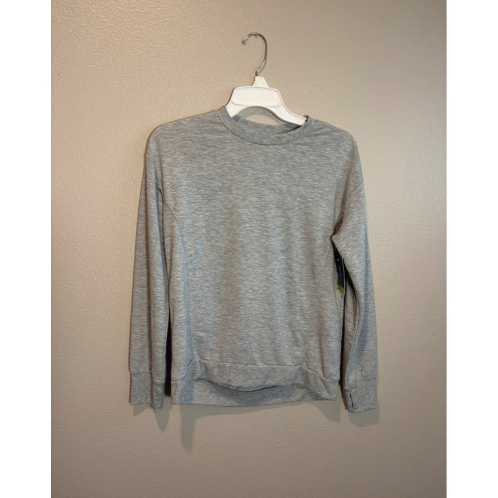 Tek Gear Girls Active Top L 10/12 Metro Heather Gray Long Sleeve Sweatshirt NWT